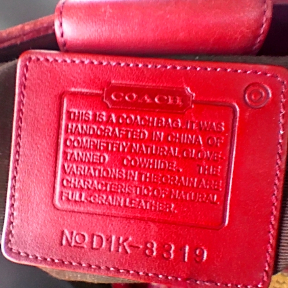 Coach Red Leather Hobo with Glossy Finish